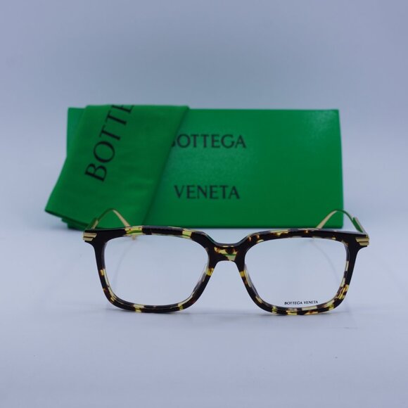 Bottega Veneta BV1009O 003 Square Eyeglasses 54mm – Havana/Gold - Picture 3 of 10